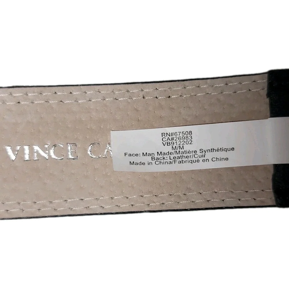 Vince‎ Camuto Women's Western Buckle Lifestyle Belt Black Leather Size M